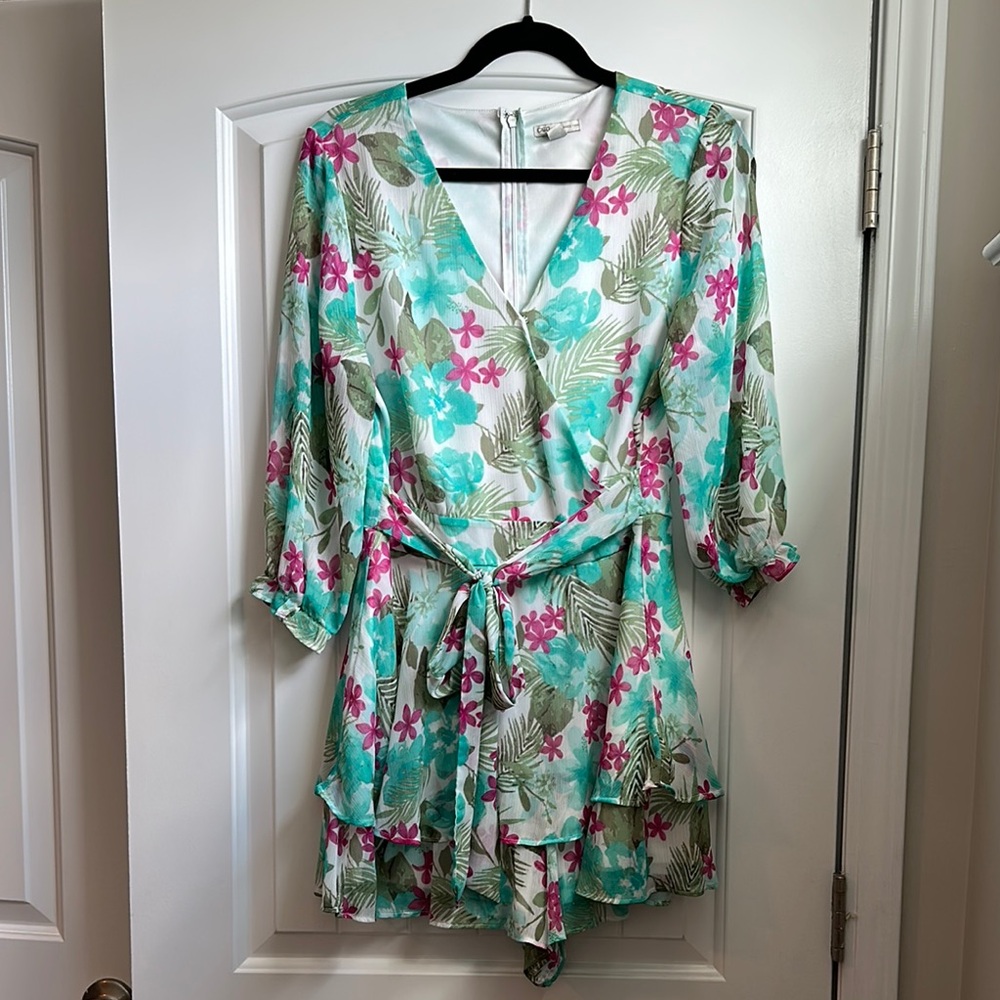 Floral Romper with Belt
